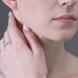 Cercei din Aur Alb 14K cu Diamante , articol 1021819-3, previzualizare video 2