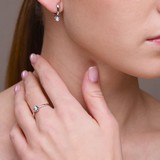 Cercei din Aur Alb 14K cu Diamante, articol 1020724, previzualizare video 2