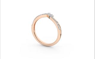 Inel din Aur Roz 14K cu Diamante, articol RF16788, previzualizare video 1