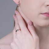 Cercei din Aur Roz 14K cu Diamante, articol 1021507, previzualizare video 2