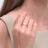 Inel din Aur Roz 14K cu Diamante, articol 1011797, previzualizare video 2