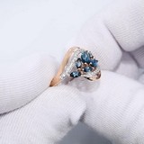 Inel din Aur Roz 14K cu Topaz London si Zirconiu, articol 714426, previzualizare video 1
