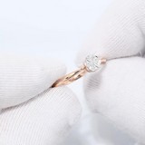 Inel din Aur Roz 14K cu Diamante, articol 1012102, previzualizare video 1