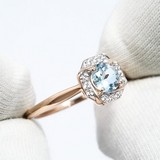 Inel din Aur Roz 14K cu Topaz si Zirconiu, articol 716795, previzualizare video 1