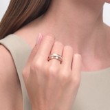 Inel din Aur Roz 14k cu Zirconiu, articol 018771, previzualizare video 2