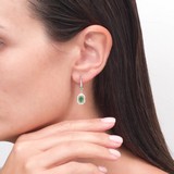 Cercei din Aur roz 14K cu Diamante si Smarald, articol 3020471, previzualizare video 2
