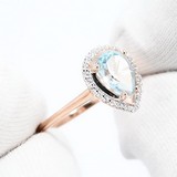 Inel din Aur Roz 14K cu Topaz si Zirconiu, articol 716738, previzualizare video 1