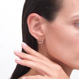 Cercei din Aur Roz 14k cu Zirconiu, articol 029267, previzualizare video 2