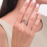 Inel din Aur Roz 14k cu Zirconiu, articol 017505, previzualizare video 2