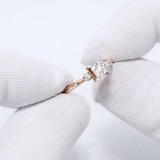 Inel din Aur Roz 14K cu Diamante, articol 1011870, previzualizare video 1
