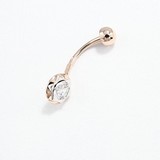 Piercing in buric din Aur Roz 14K cu Zirconiu, articol 060210, previzualizare video 1