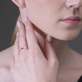 Cercei din Aur Alb 14K cu Diamante , articol 1021482, previzualizare video 2