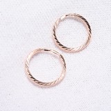 Cercei Congo din Aur Roz 14K diametrul 10mm, articol 140011, previzualizare video 1