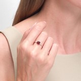 Inel din Aur Roz 14k cu Granat si Zirconiu, articol 715525, previzualizare video 1