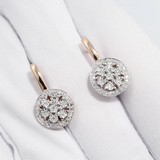 Cercei din Aur Roz 14K cu Diamante, articol 1021463, previzualizare video 1