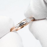 Inel din Aur Roz 14K cu Diamant, articol 1011559, previzualizare video 1