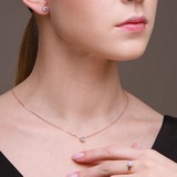 Colier din Aur Roz 14K cu Tanzanit si Diamante , articol 6074001, previzualizare video 2