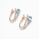Cercei din Aur Roz 14K cu Topaz si Zirconiu, articol 726070, previzualizare video 1