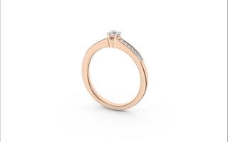 Inel de logodna din Aur Roz 14K cu Diamante 0.15Ct, articol RB17824EG, previzualizare video 1