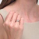 Inel din Aur Roz 14K cu Zirconiu, articol 018237, previzualizare video 2