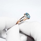Inel din Aur Roz 14K cu Topaz si Zirconiu, articol 715312, previzualizare video 1