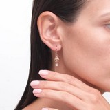 Cercei din Aur Roz 14K cu Zirconiu, articol 029285, previzualizare video 2