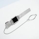 Ac pentru cravata din Argint cu Onix si Zirconiu, articol 94090015, previzualizare video 1