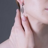 Cercei din Aur Roz 14K cu Diamante, articol 7020103, previzualizare video 2