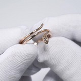 Inel din Aur Roz 14K cu Diamante ""Sarpe""