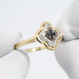 Inel din Aur Galben 14K cu Diamante Incolore si Negre, articol 7010060-2, previzualizare video 1