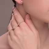Inel din Aur Roz 14K cu Opal si Diamante, articol 6014164, previzualizare video 2