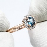 Inel din Aur Roz 14K cu Topaz si Zirconiu , articol 716794, previzualizare video 1