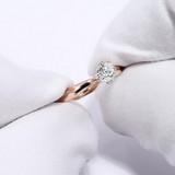 Inel din Aur Roz 14K cu Diamant, articol 9010067-36, previzualizare video 1