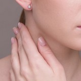 Cercei din Aur Alb 14K cu Diamante, articol 1020864, previzualizare video 2