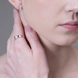 Inel din Aur Roz 14K cu Diamante, articol 1011982, previzualizare video 2