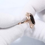Inel din Aur Roz 14k cu Cuart Fumuriu, articol 716009, previzualizare video 1