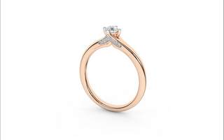Inel de logodna din Aur Roz 14K cu Diamant 0.25Ct, articol RS0863, previzualizare video 1