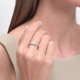 Inel din Aur Roz 14k cu Zirconiu, articol 018509, previzualizare video 2