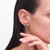 Cercei din Aur Roz 14k „Pasare”, articol 029156, previzualizare video 2