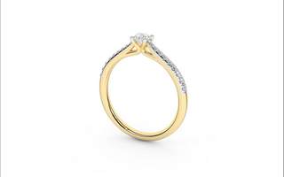 Inel de logodna din Aur Galben 14K cu Diamante 0.33Ct, articol RB21737EG, previzualizare video 1