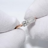 Inel din Aur Roz 14K cu Diamante, articol 1012105, previzualizare video 1