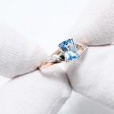 Inel din Aur Roz 14K cu Topaz si Zirconiu, articol 715535, previzualizare video 1