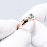 Inel din Aur Roz 14K cu Diamante si Smarald , articol 3010520, previzualizare video 1