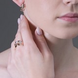 Inel din Aur Roz 14K cu Diamante, articol 1012040, previzualizare video 2