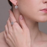 Cercei din Aur Roz 14K cu Diamante, articol 1021463, previzualizare video 2