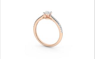 Inel de logodna din Aur Roz 14K cu Diamante 0.40Ct, articol RB21734EG, previzualizare video 1