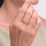 Inel din Aur Roz 14K cu Zirconiu, articol 018575, previzualizare video 2