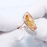 Inel din Aur Roz 14K cu Citrin, articol 715898, previzualizare video 1