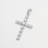 Pandantiv Cruce din Aur Alb 14K cu Diamante , articol 1030540, previzualizare video 1