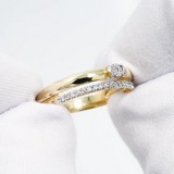Inel din Aur Galben 14K cu Diamante, articol 1012013-2, previzualizare video 1